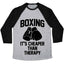 Boxing It's Cheaper Than Therapy Tri-Blend Baseball Tee