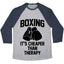Boxing It's Cheaper Than Therapy Tri-Blend Baseball Tee