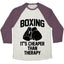 Boxing It's Cheaper Than Therapy Tri-Blend Baseball Tee