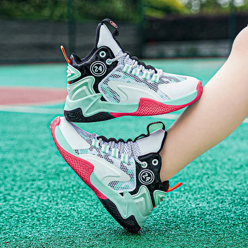 Boys' basketball shoes teenagers' mesh breathable sports shoes - Korvel