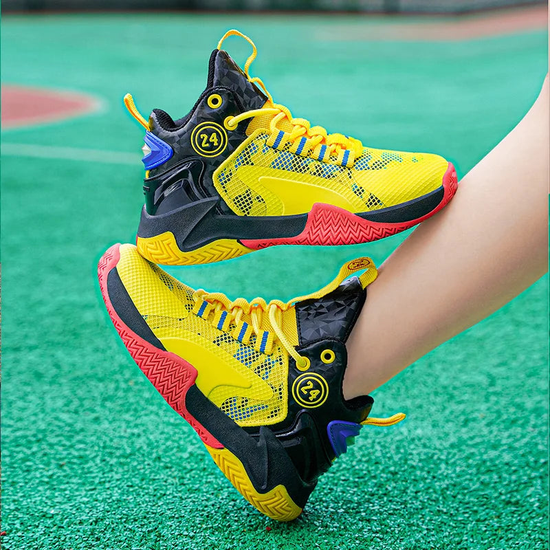 Boys' basketball shoes teenagers' mesh breathable sports shoes - Korvel