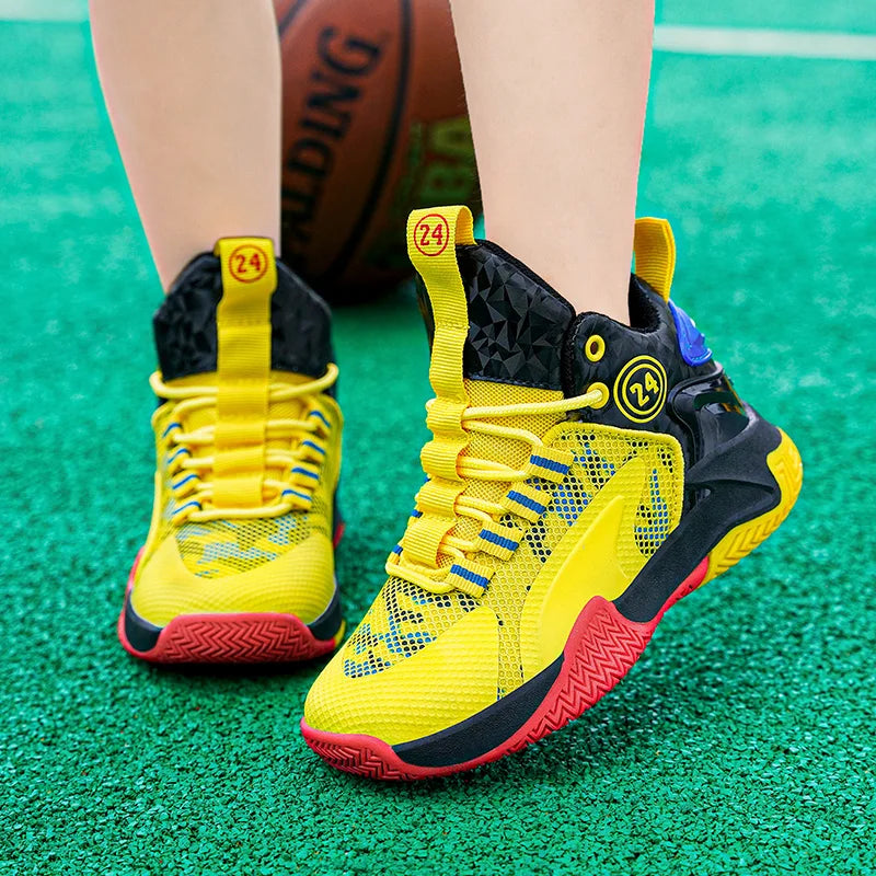 Boys' basketball shoes teenagers' mesh breathable sports shoes - Korvel