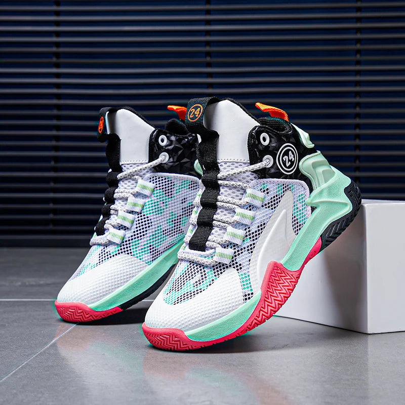 Boys' basketball shoes teenagers' mesh breathable sports shoes - Korvel