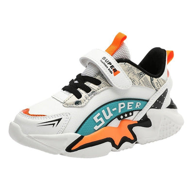 Boys' sports shoes with waterproof leather surface and anti slip soft sole for students - Korvel