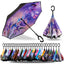 SIEPASA Inverted Reverse Umbrella - Blue Butterfly Design