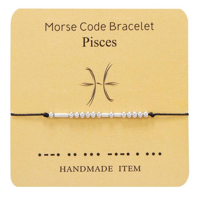Bracelet en cuir tressé en code Morse - Bijoux inspirants pour tous