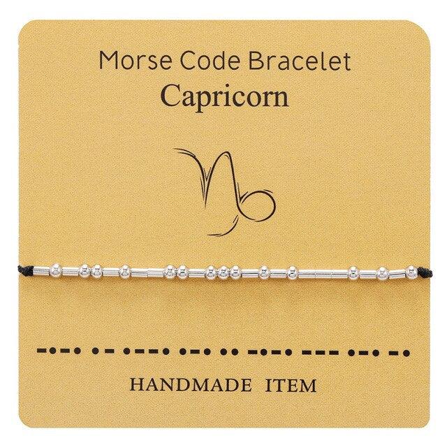 Bracelet en cuir tressé en code Morse - Bijoux inspirants pour tous