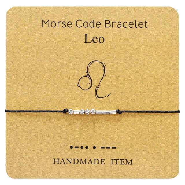 Bracelet en cuir tressé en code Morse - Bijoux inspirants pour tous
