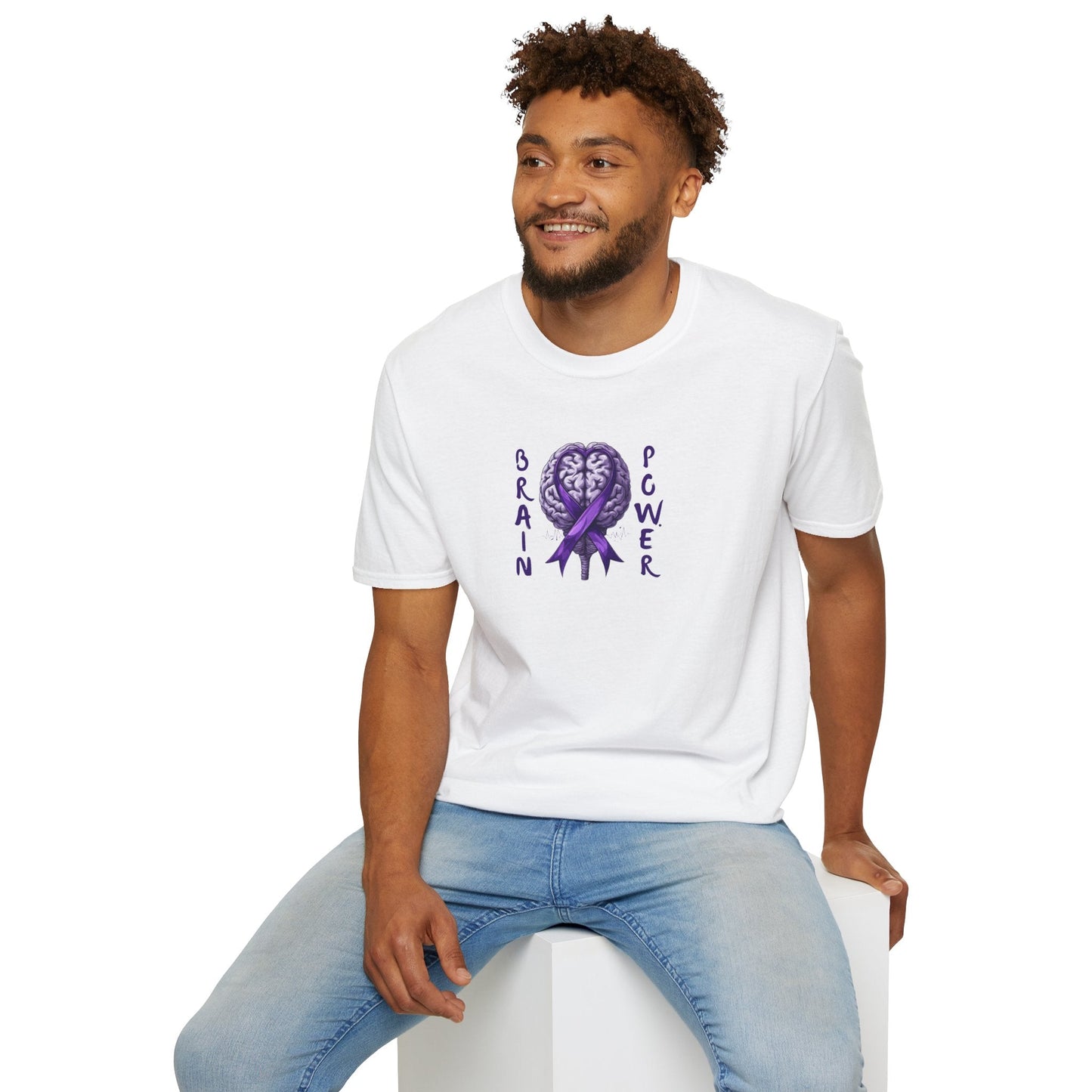 Camiseta Unisex Softstyle Brain Power para la Concienciación sobre la Epilepsia