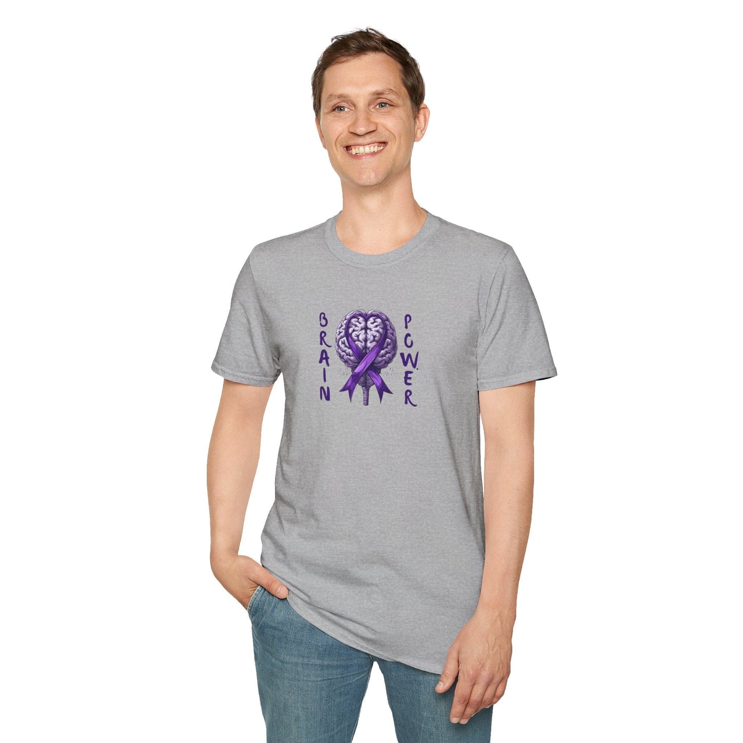 Camiseta Unisex Softstyle Brain Power para la Concienciación sobre la Epilepsia