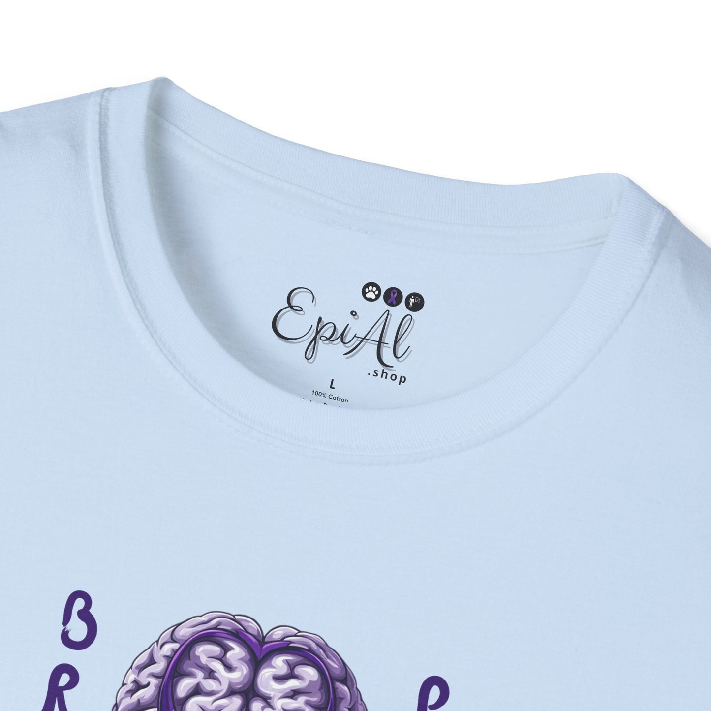 Camiseta Unisex Softstyle Brain Power para la Concienciación sobre la Epilepsia