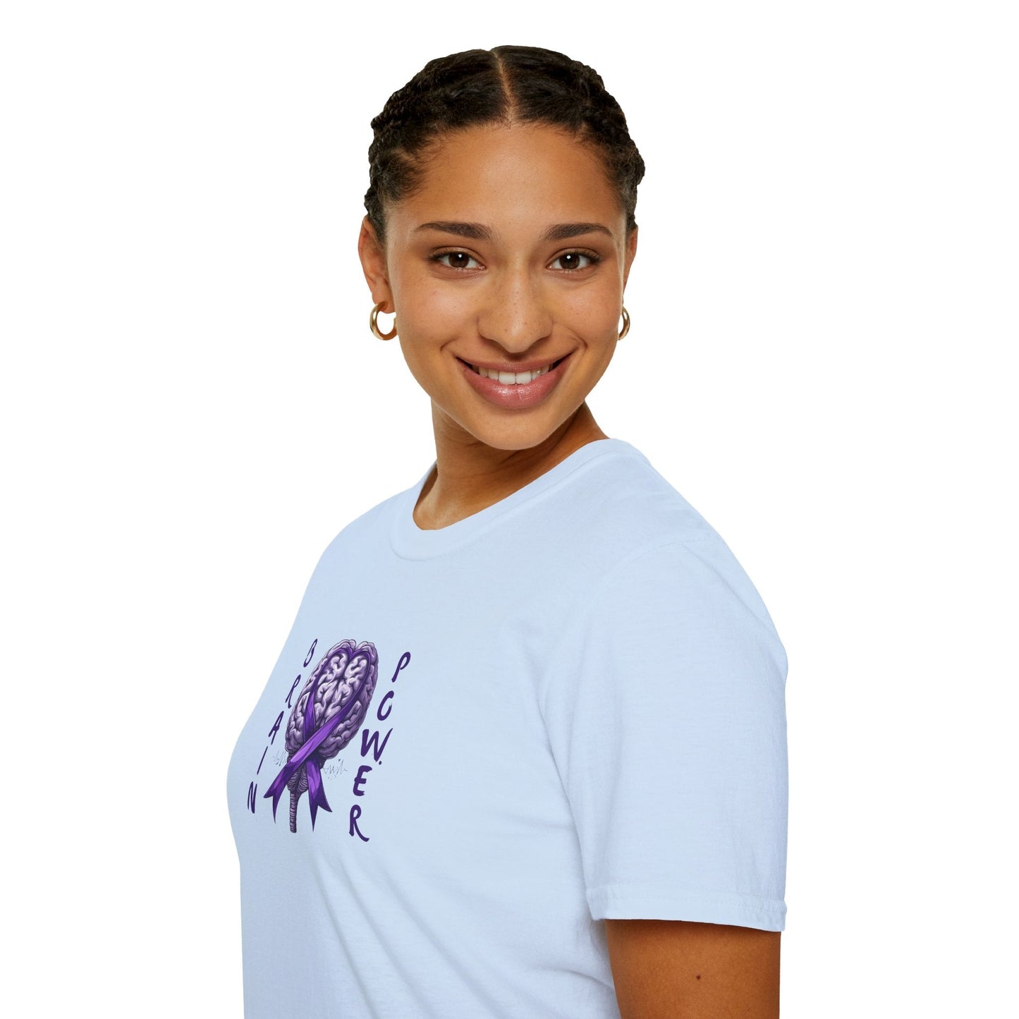 Camiseta Unisex Softstyle Brain Power para la Concienciación sobre la Epilepsia