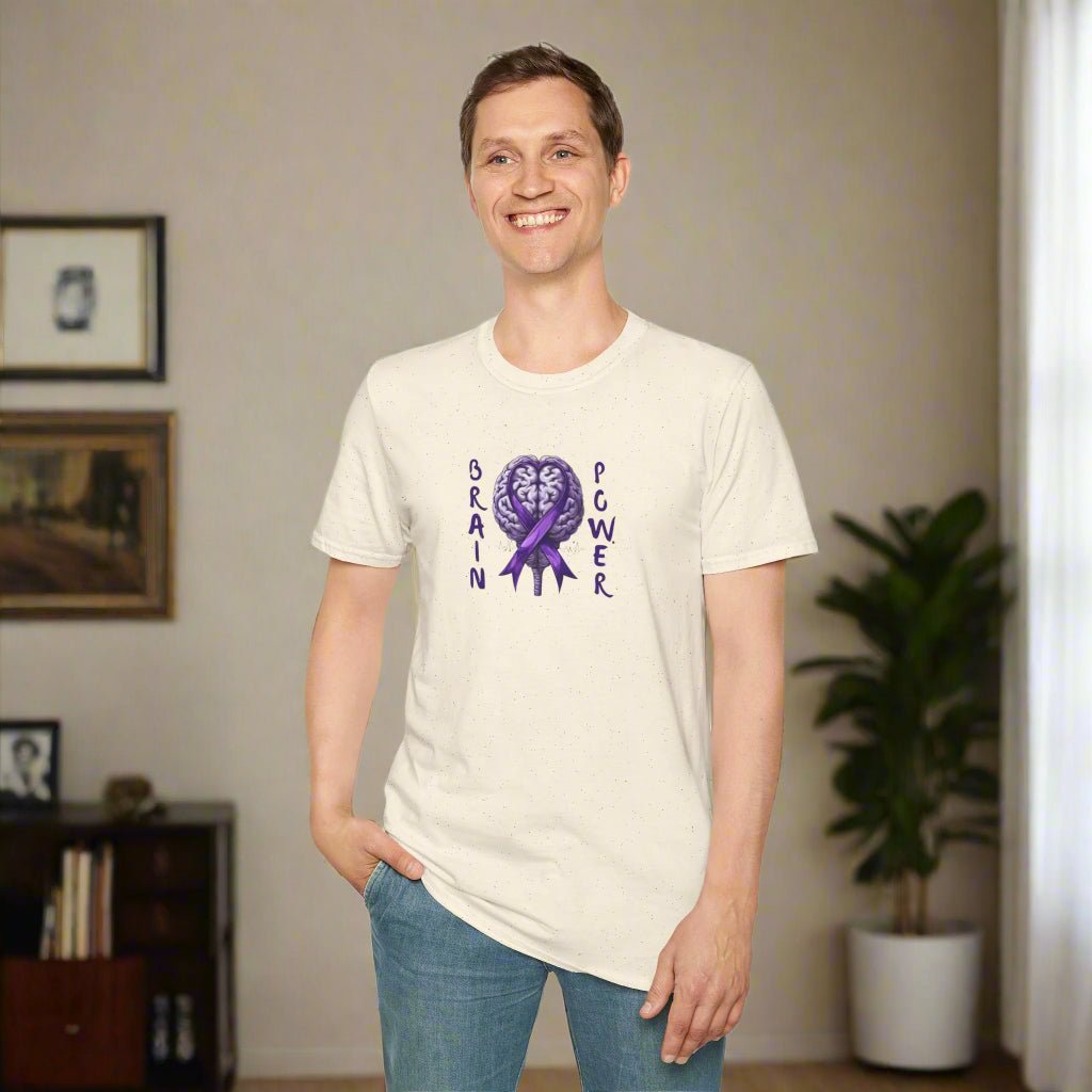 Camiseta Unisex Softstyle Brain Power para la Concienciación sobre la Epilepsia