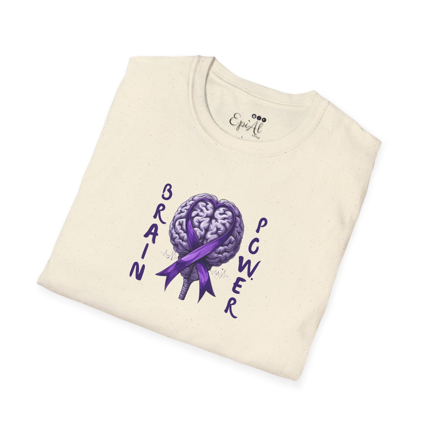 Camiseta Unisex Softstyle Brain Power para la Concienciación sobre la Epilepsia