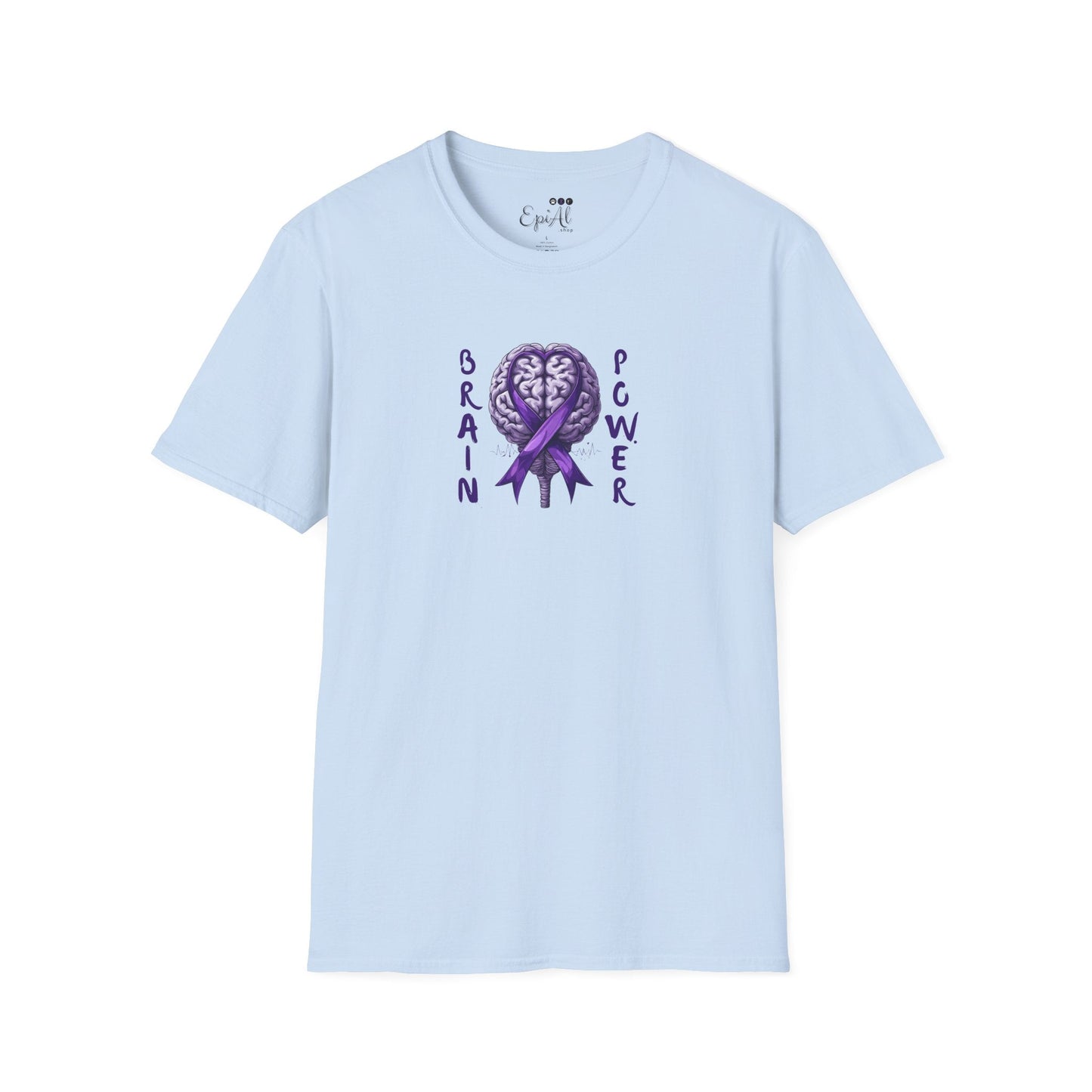 Camiseta Unisex Softstyle Brain Power para la Concienciación sobre la Epilepsia