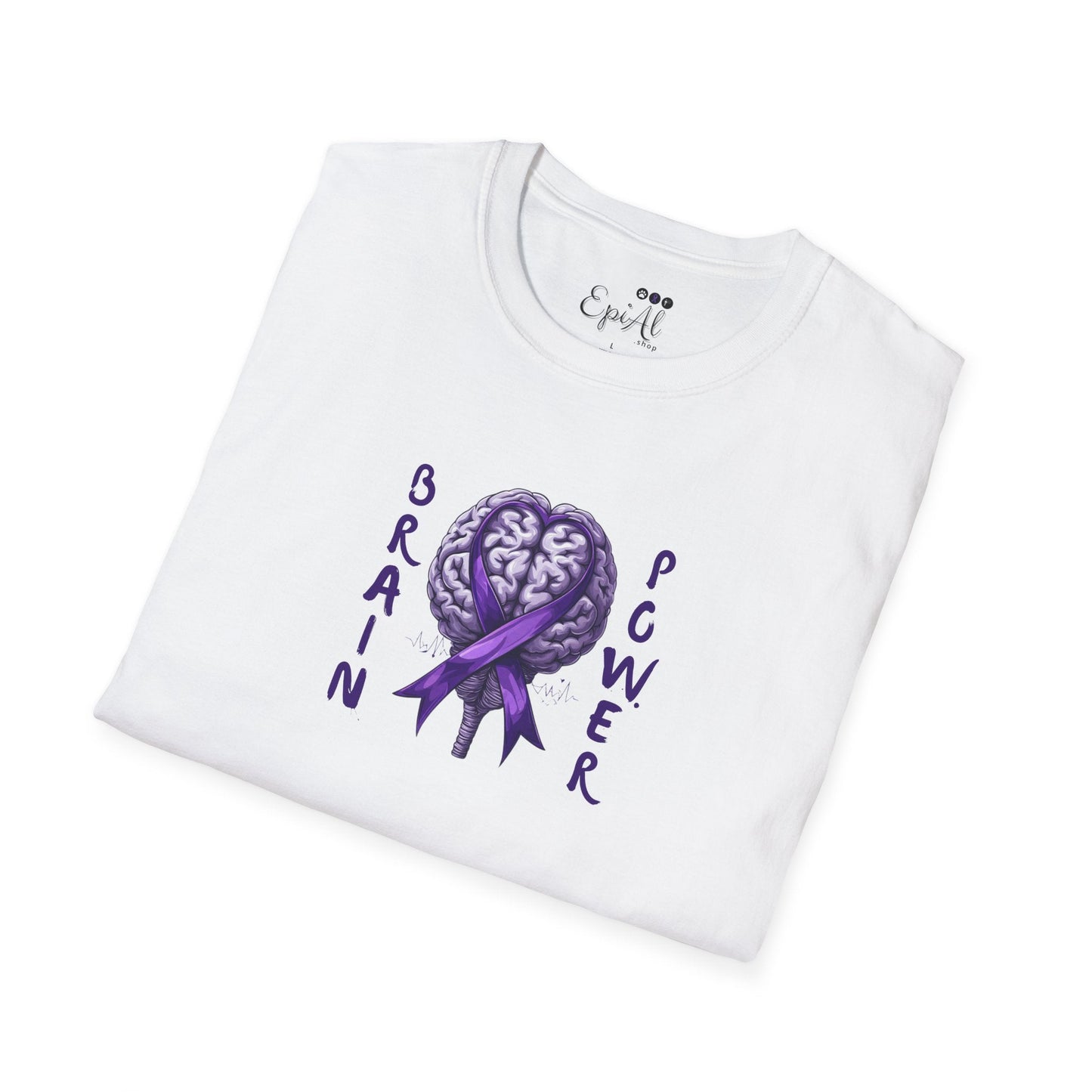 Camiseta Unisex Softstyle Brain Power para la Concienciación sobre la Epilepsia