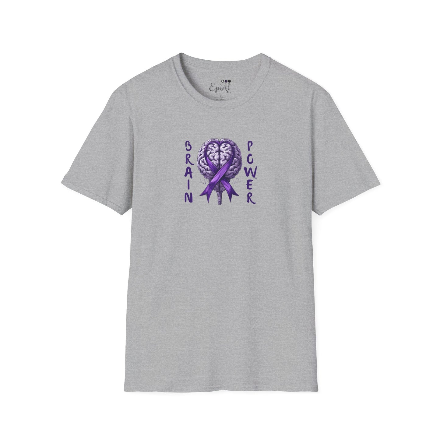 Camiseta Unisex Softstyle Brain Power para la Concienciación sobre la Epilepsia