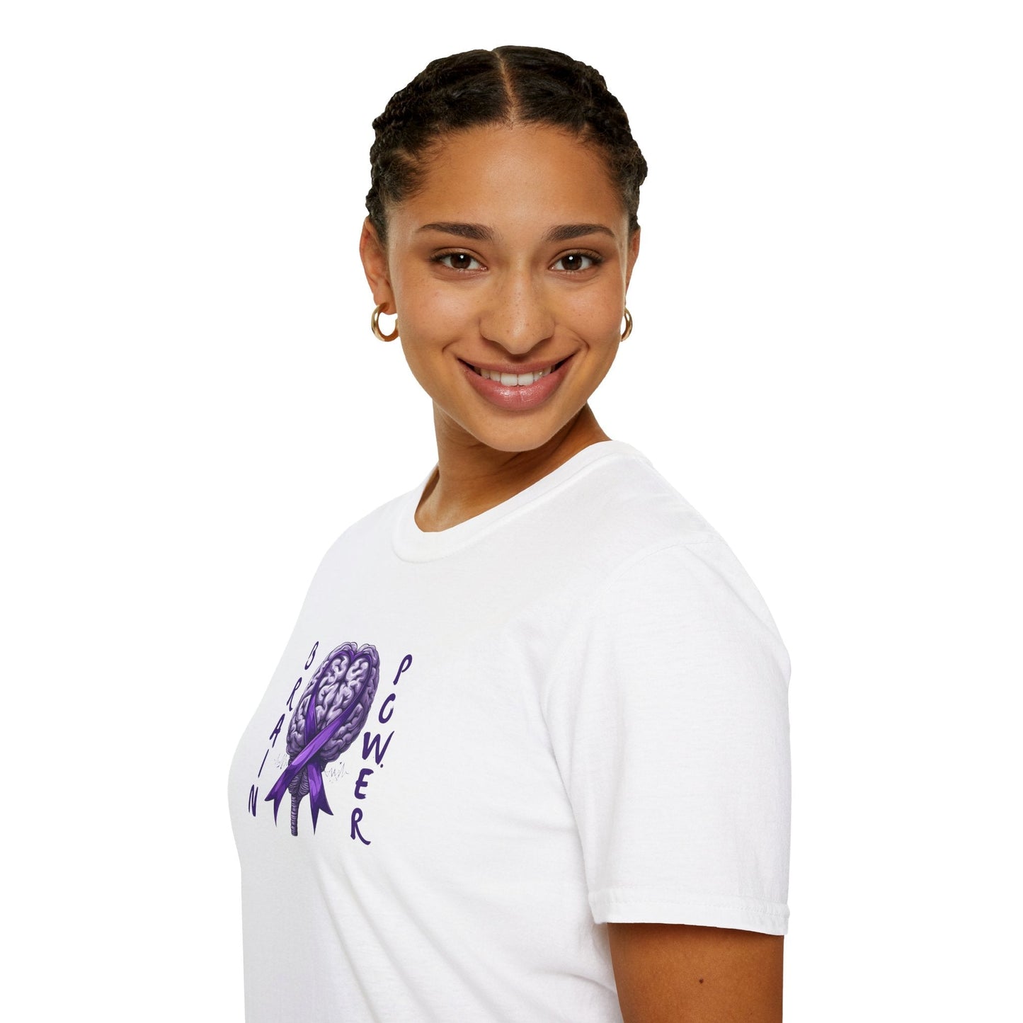 Camiseta Unisex Softstyle Brain Power para la Concienciación sobre la Epilepsia