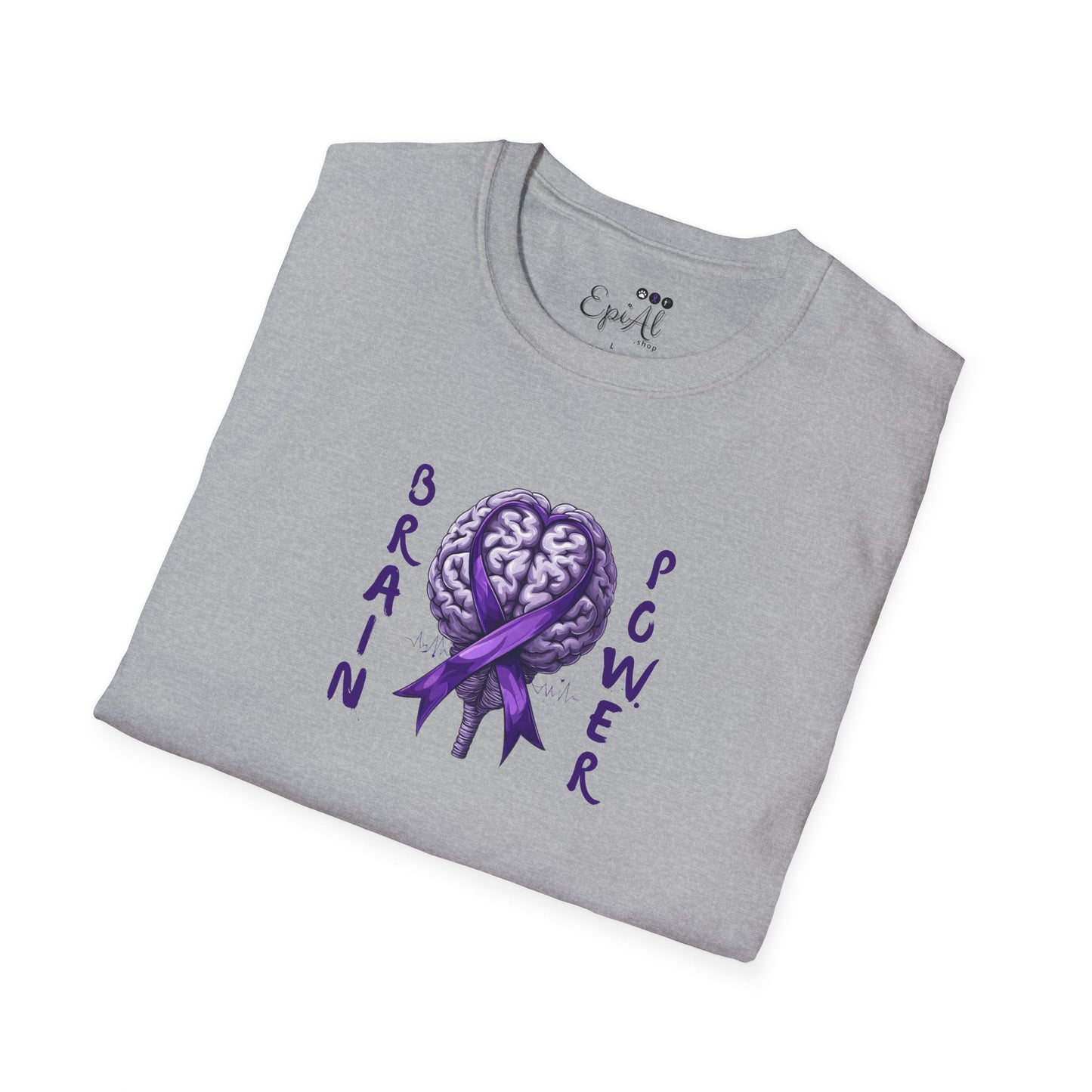 Camiseta Unisex Softstyle Brain Power para la Concienciación sobre la Epilepsia