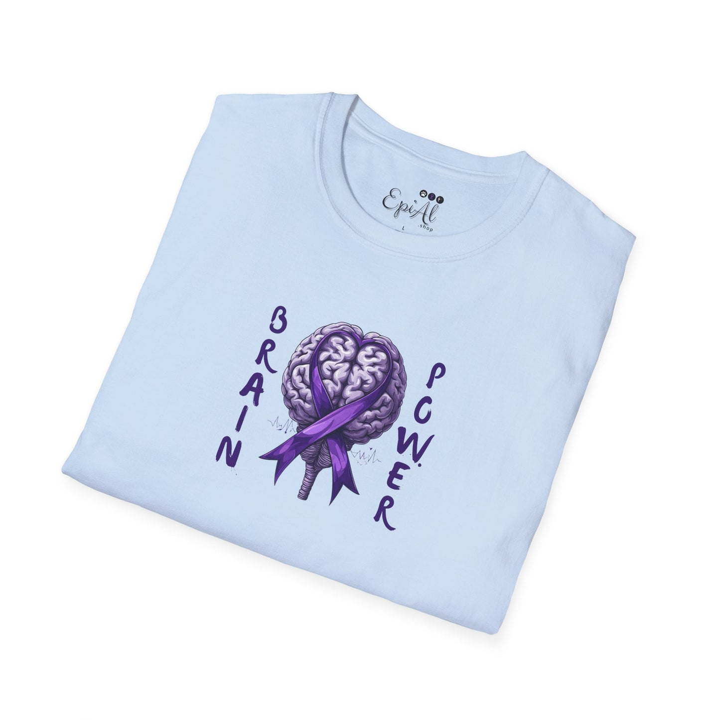 Camiseta Unisex Softstyle Brain Power para la Concienciación sobre la Epilepsia