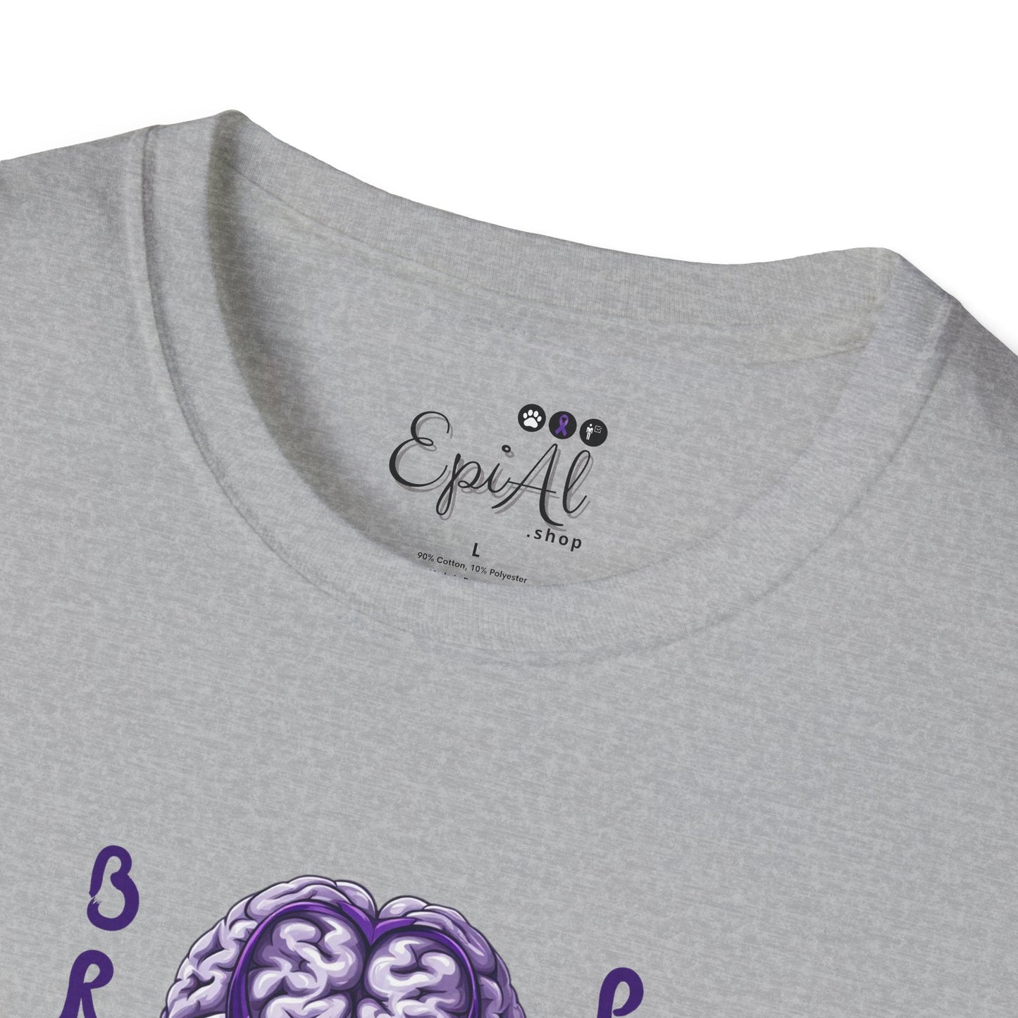 Camiseta Unisex Softstyle Brain Power para la Concienciación sobre la Epilepsia