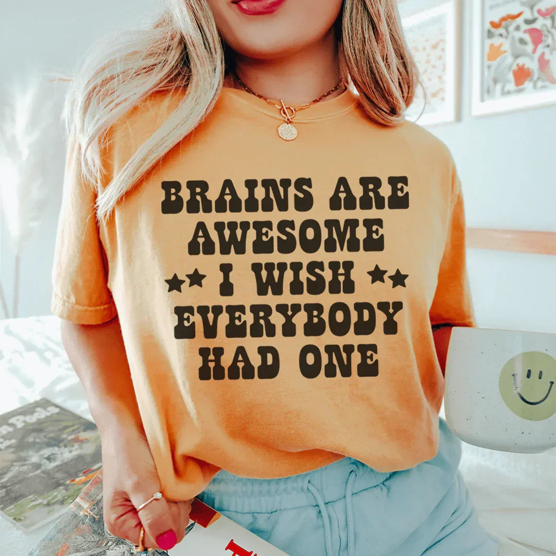 Brains Are Awesome Tee - Premium Cotton T-Shirt