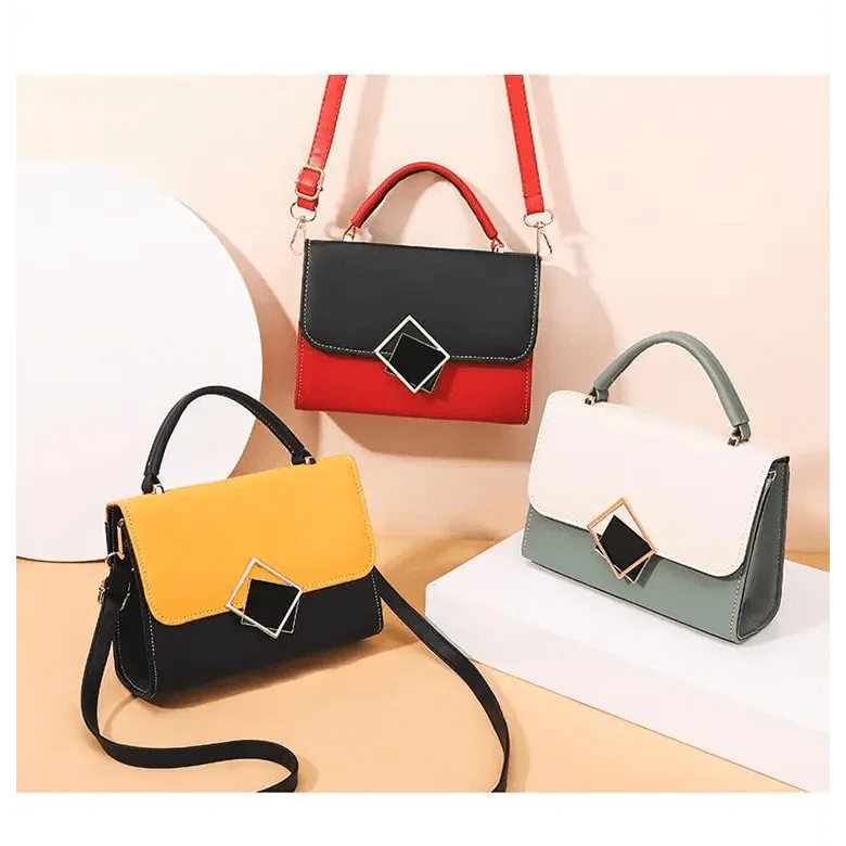 Stylish Candy Color PU Leather Crossbody Bag for Women