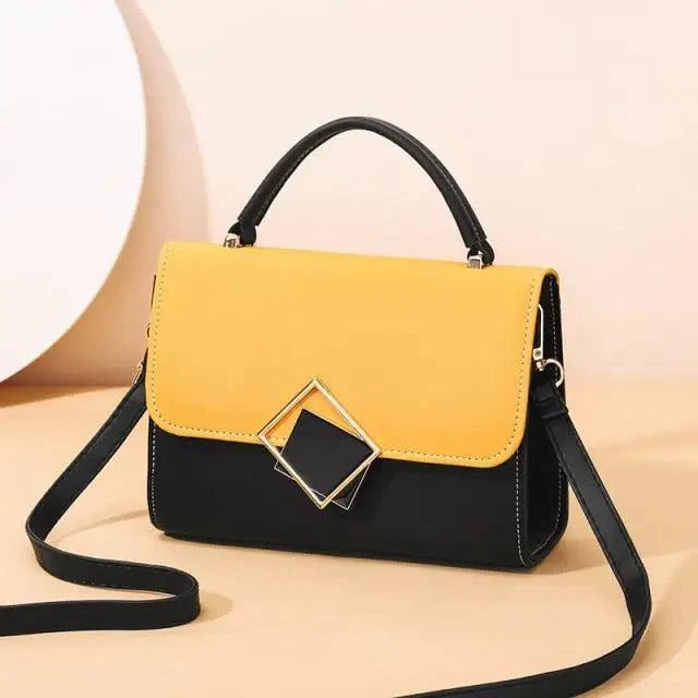 Stylish Candy Color PU Leather Crossbody Bag for Women