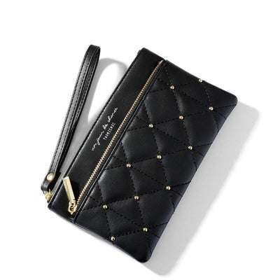 Cartera de Cuadros Elegante con Detalle de Remache para Mujeres