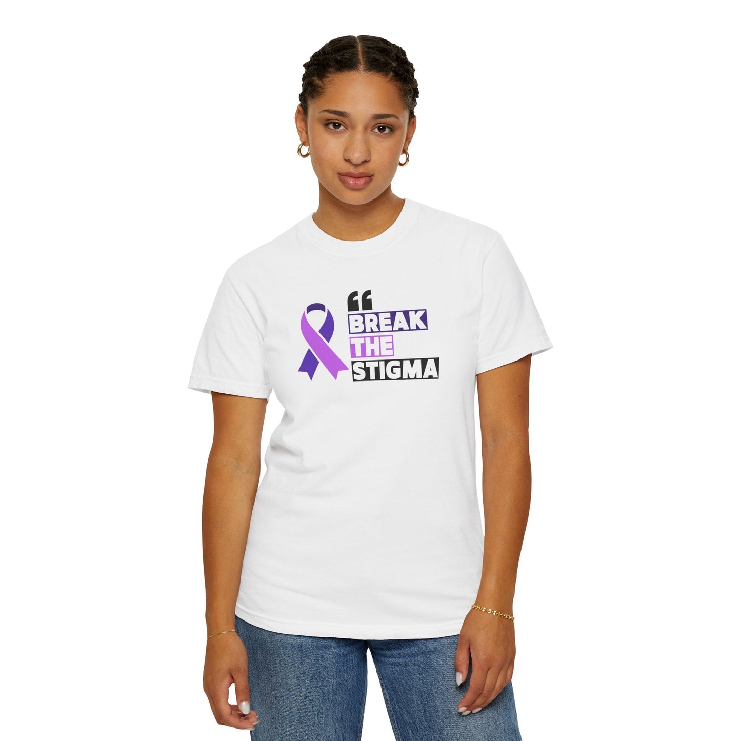 Rompe el Estigma Camiseta Unisex Teñida en Prenda