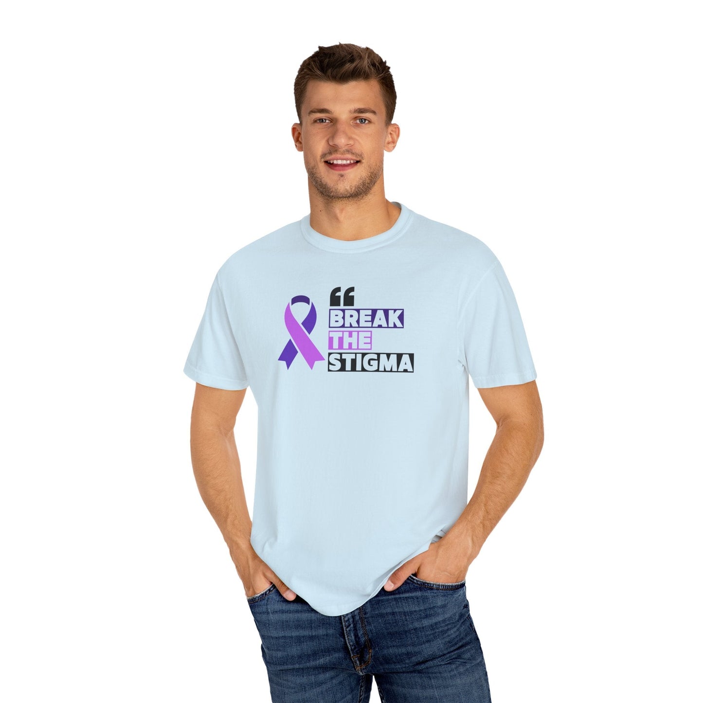 Rompe el Estigma Camiseta Unisex Teñida en Prenda