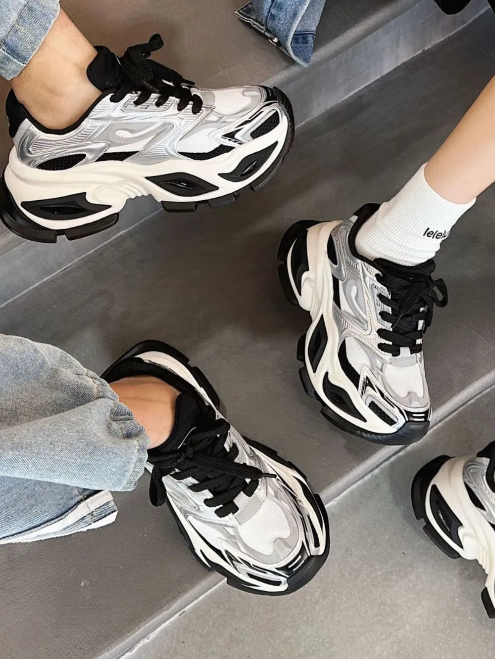 Breathable Chunky Platform Sneakers - Korvel