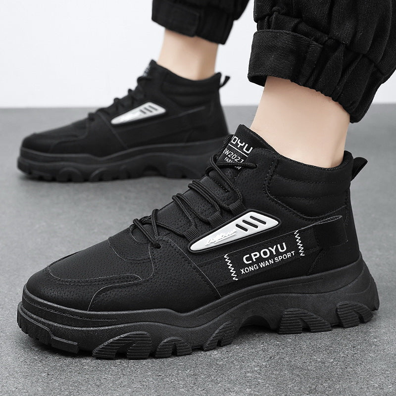 Breathable high top workwear shoes for men anti slip and wear-resistant sports and leisure safety shoes - Korvel