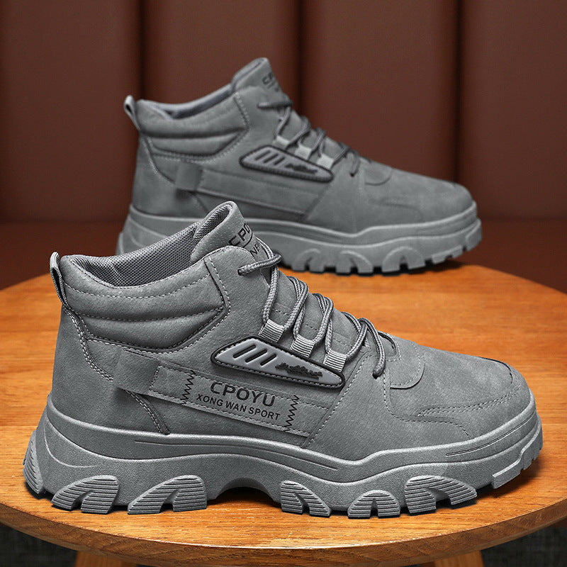 Breathable high top workwear shoes for men anti slip and wear-resistant sports and leisure safety shoes - Korvel