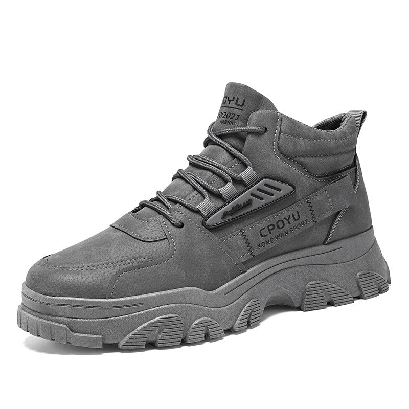 Breathable high top workwear shoes for men anti slip and wear-resistant sports and leisure safety shoes - Korvel