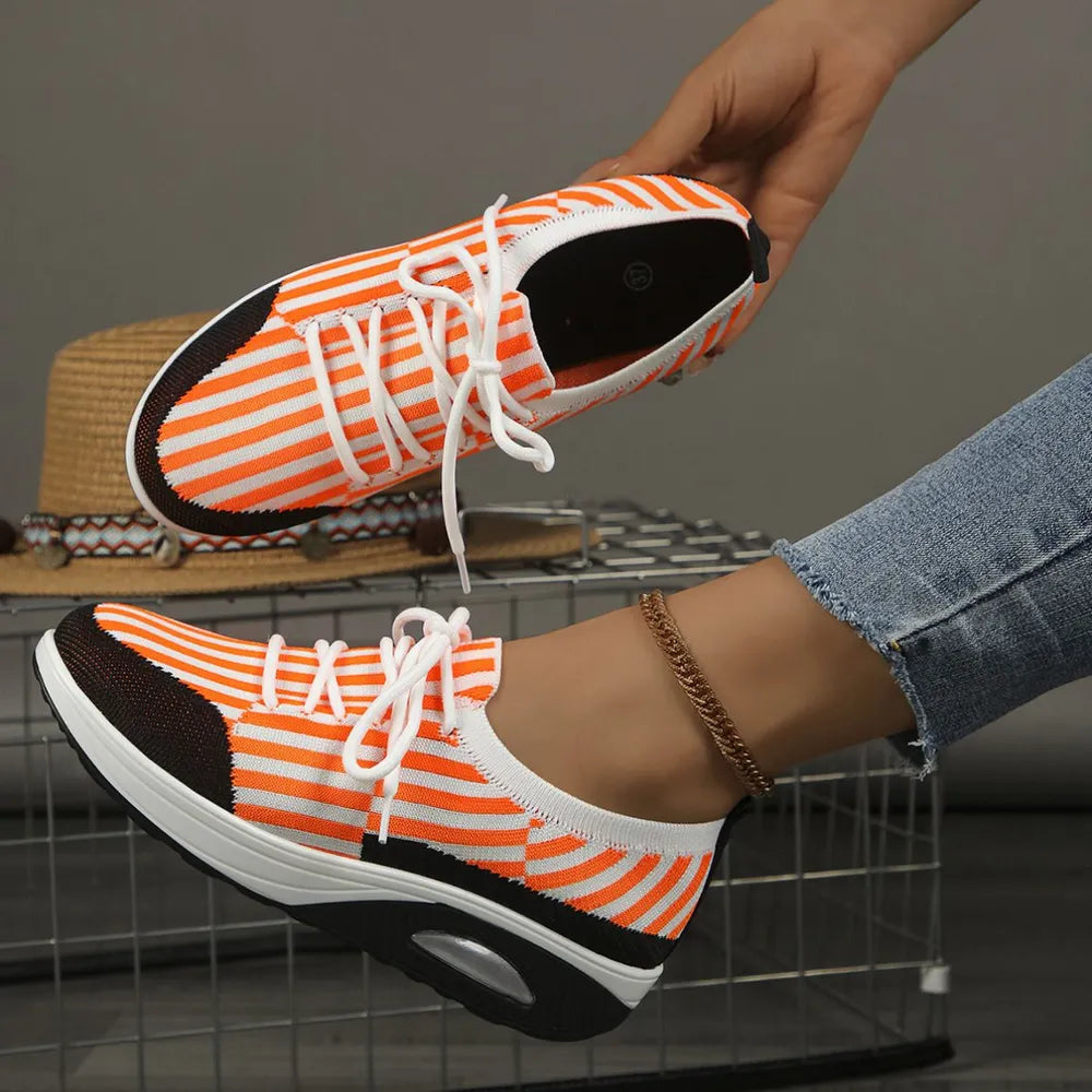 Breathable Mesh Round Toe Athletic Sneakers