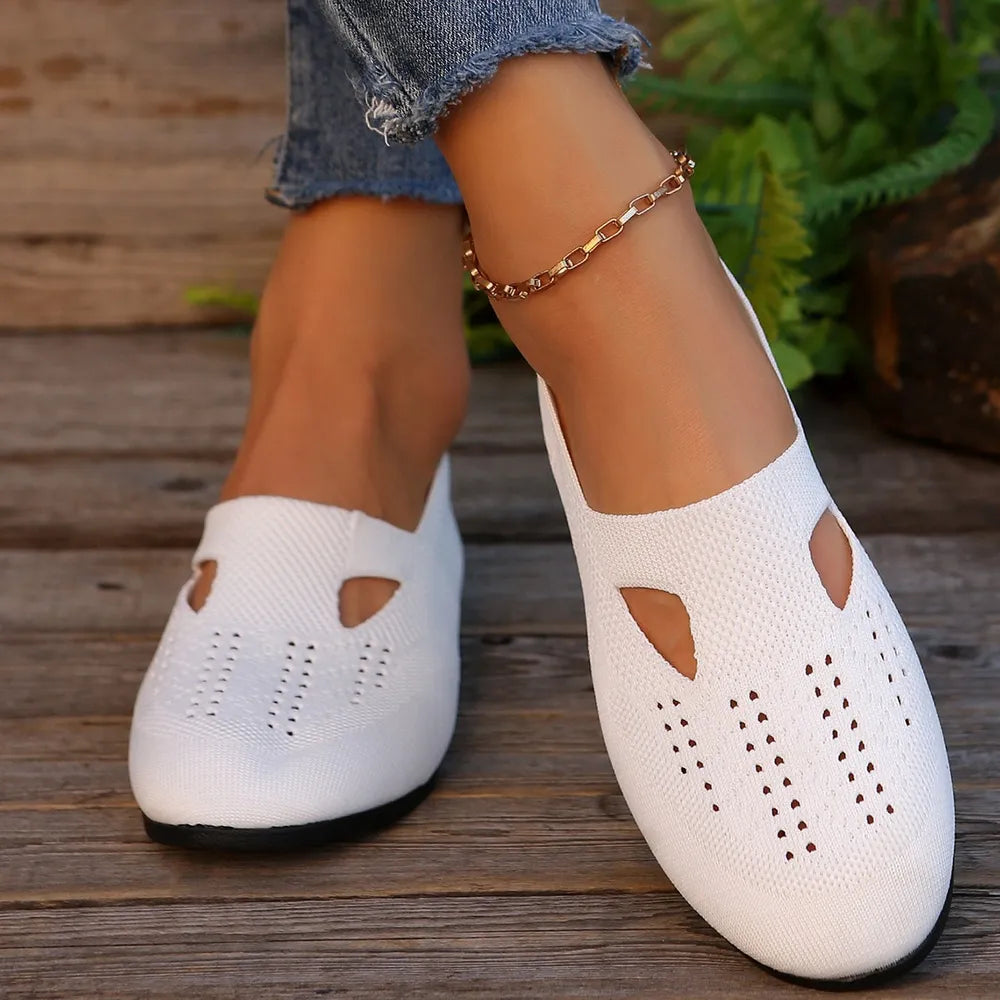 Breathable Mesh Round Toe Flat Slip-Ons - Korvel