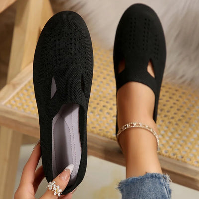 Breathable Mesh Round Toe Flat Slip-Ons - Korvel