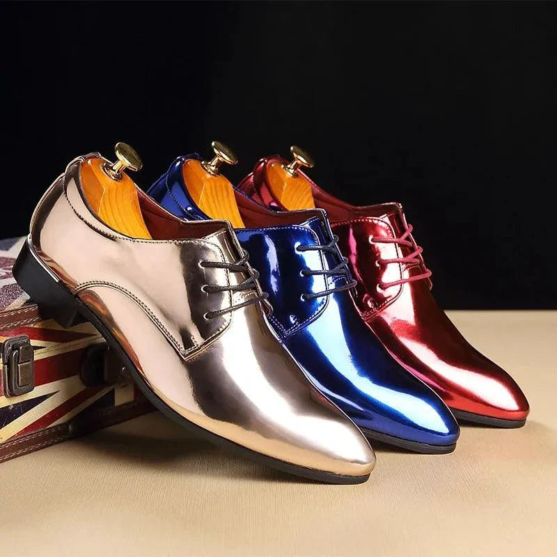 Chaussures de costume pour hommes Mandotos en métal or rose