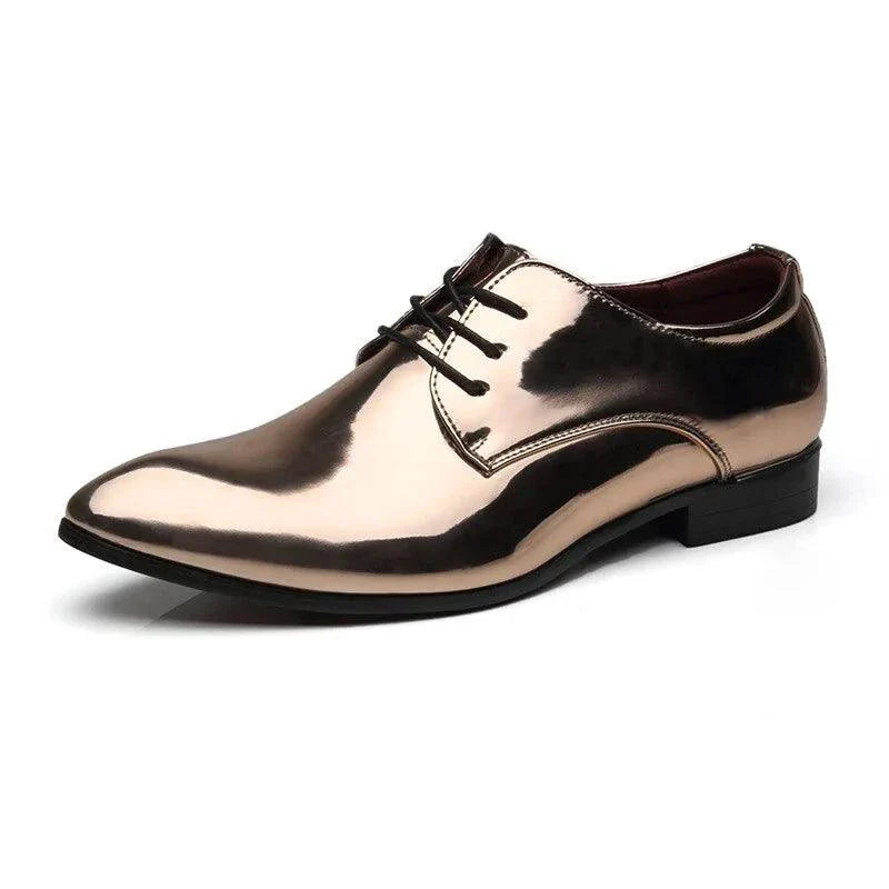 Chaussures de costume pour hommes Mandotos en métal or rose