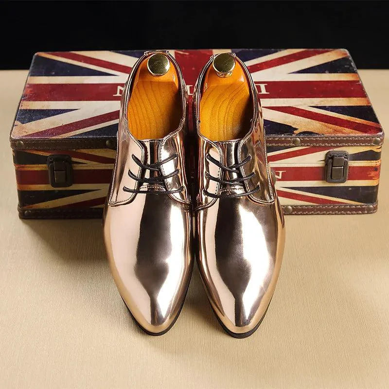 Chaussures de costume pour hommes Mandotos en métal or rose