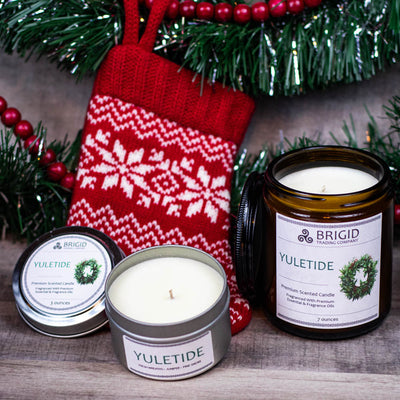 Festive Soy Wax Candle - Juniper, Holiday Greens, Pine, and Cozy Bonfire - Korvel