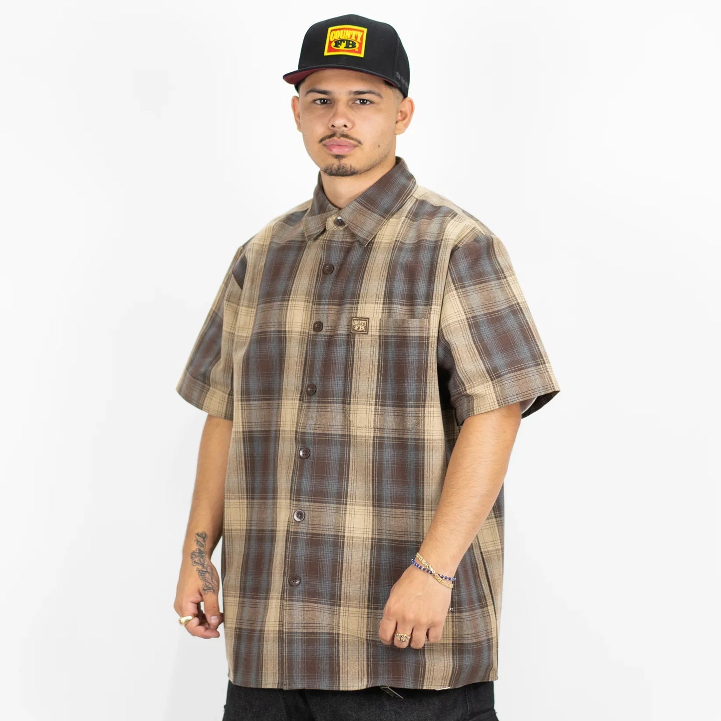 FB County Short Sleeve Checker Flannel Shirt - Korvel