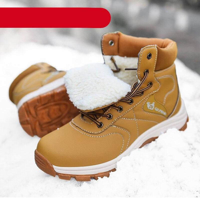 Botas de Tobillo Impermeables de Invierno Marrón Elegantes para Hombre