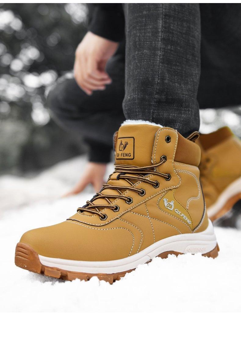 Botas de Tobillo Impermeables de Invierno Marrón Elegantes para Hombre