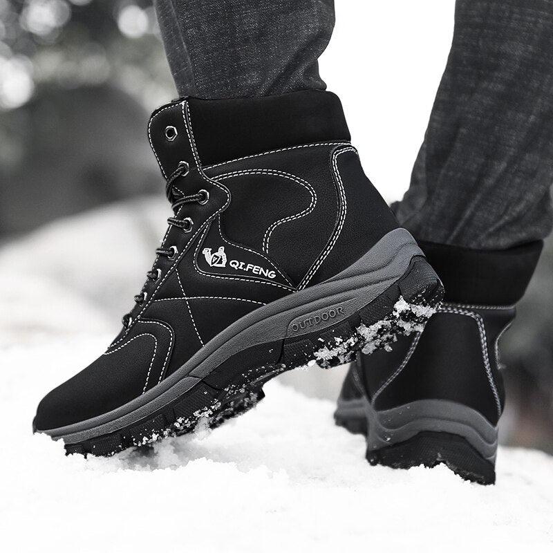 Botas de Tobillo Impermeables de Invierno Marrón Elegantes para Hombre