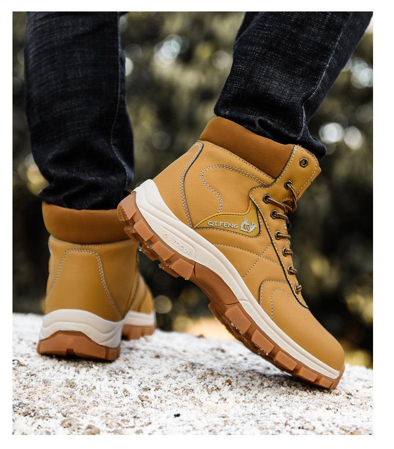 Botas de Tobillo Impermeables de Invierno Marrón Elegantes para Hombre