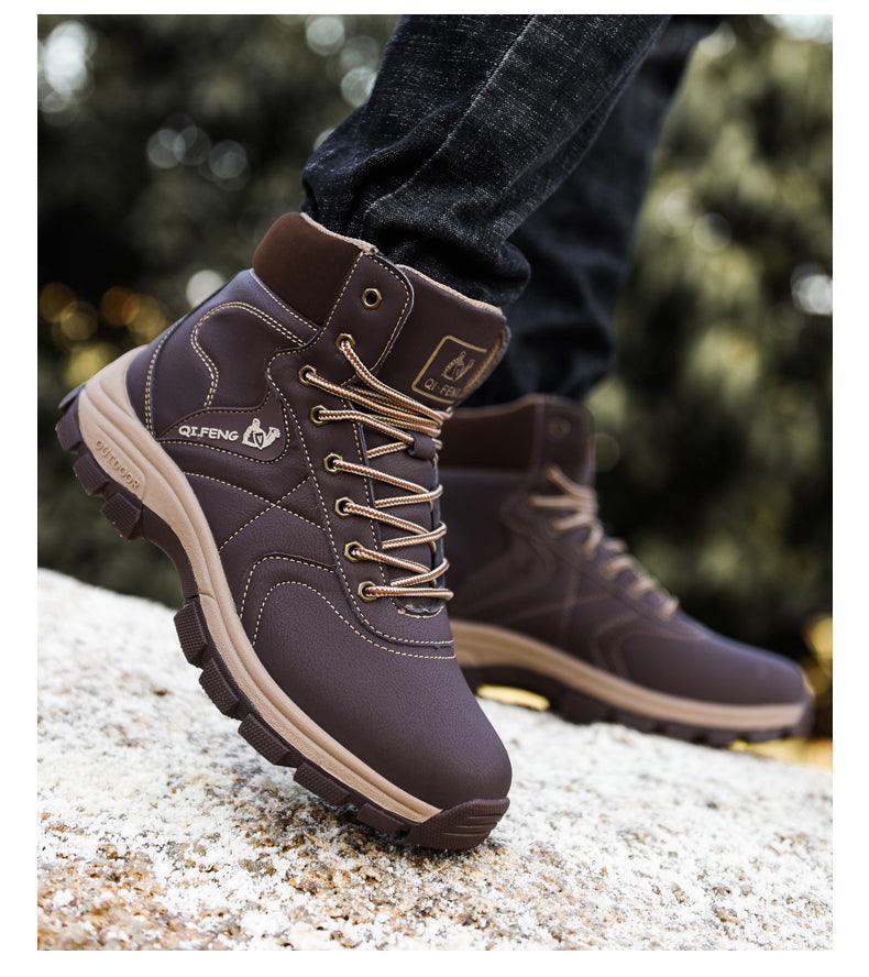 Botas de Tobillo Impermeables de Invierno Marrón Elegantes para Hombre