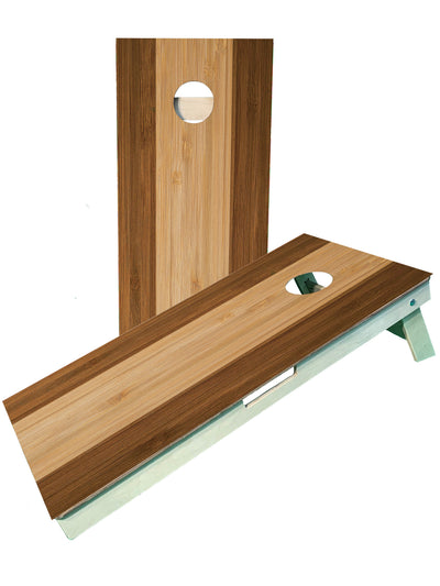 Premium Brown Wood Pattern Cornhole Boards with Enhanced Durability - Korvel
