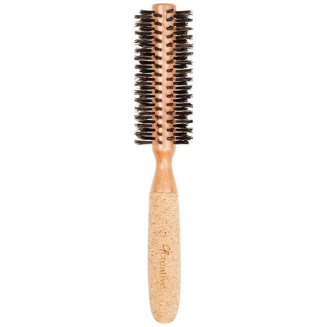Brosse ronde en poils de sanglier et en liège en bouleau écologique